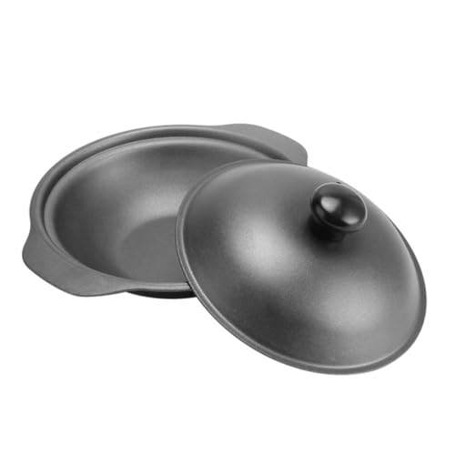 Cabilock Cazuela de Hierro Fundido con Tapa para Arroz Estofado y Guisos Olla Multiusos para Cocina Saludable Compatible con Inducción Color Amarillo