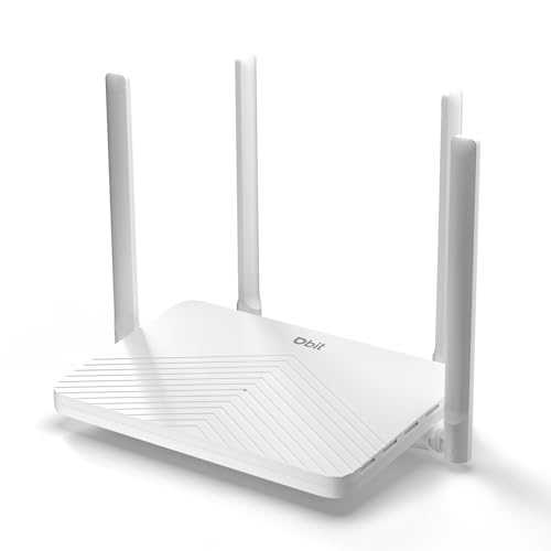 DBIT AC1200 Gigabit WiFi Router 2.4GHz +5GHz Dual Band MU-MIMO Wireless Internet Router, 4 x 10/100/1000Mbps Ethernet Ports, 4 x 5dBi Antennas, Support Bridge, Repeater Mode, EasyMesh