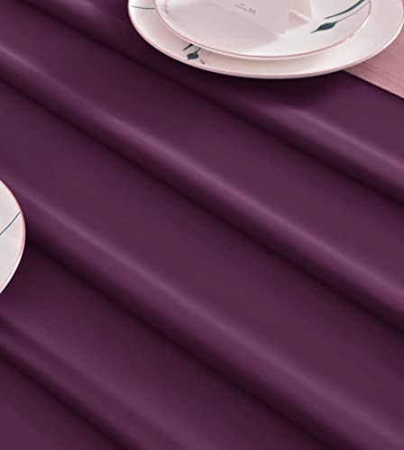 Mds Pack Of 10 Eggplant 14Ft Chiffon Table Runner 29X170 Inches Wedding Runner For Wedding, Decorations For Birthday Parties, Banquets, Engagements, Sheer Bridal Shower Decorations #TOP4