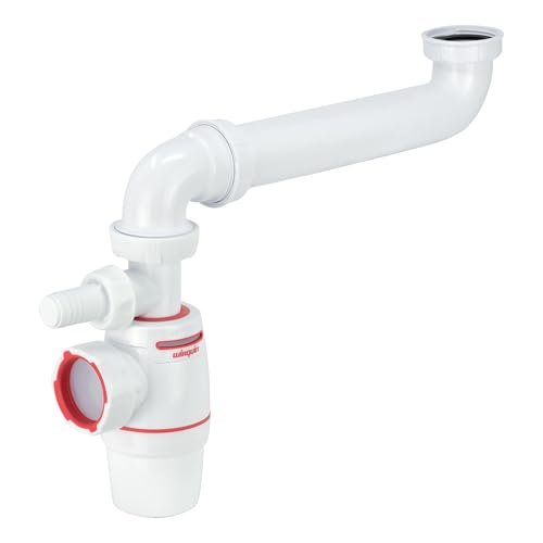 Wirquin 30723726 Siphon évier NEO AIR avec tubulure déportée en PP, anti-odeurs et anti-bruit