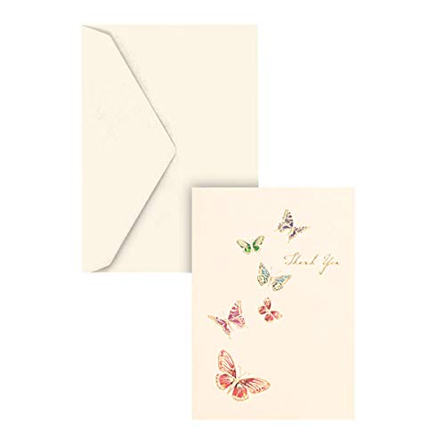 Image of Graphique Butterflies La Petite Presse Boxed Thank You Notes - 10 Cards with Matching Envelopes and Storage Box, 3.25 inch x 4.75 inch