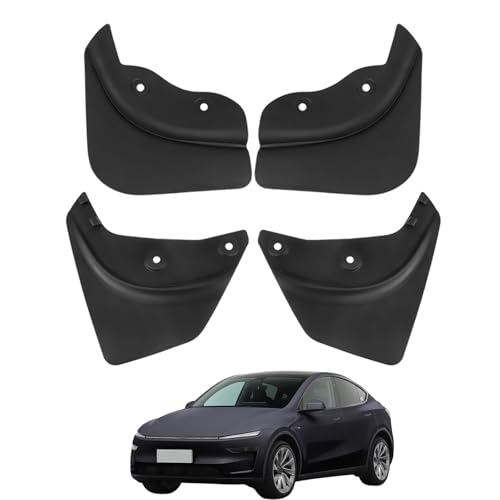 Image of Compatible with Tesla Model Y 2021 2022 2023 2024 2025 Mud Flaps & Splash Guards - No - Drill Custom Fit, OEM-Designed Heavy-Duty Rubber Mudguards