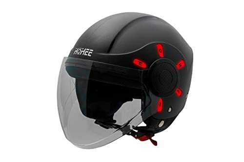 Image of Smart ISI Helmet With BLUE NIGHT GLOW STRIP & ISI Certified Motorbike Helmet (ORANGE Glow Strip)