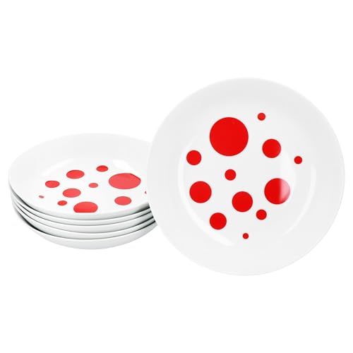 MamboCat Pula rot 6er Set Suppenteller I 450ml I weißes...