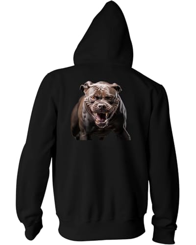 Angry Pitbull - Unisex Cotton Hoodie -Lightweight – Suitable for Hiking, Labor Rallies Running & Outdoor Workouts