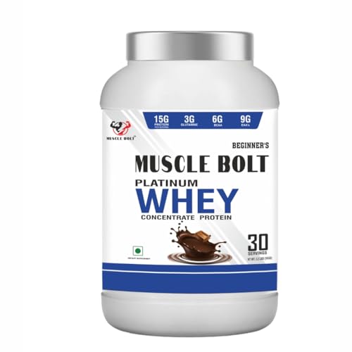 Image of 1Kg Platinum Whey Concentrate Protein (30 Servings, Double Chocolate) - Beginner, Muscle Growth, Muscle Recovery, Easy Digestion, Increase Strength & Performance, 15g Protein per Serving