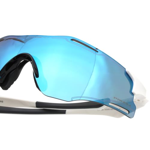 Oakley OO9512D CYBR Zero Rectangular Sunglasses, Polished White/Prizm Sapphire, 39 mm4