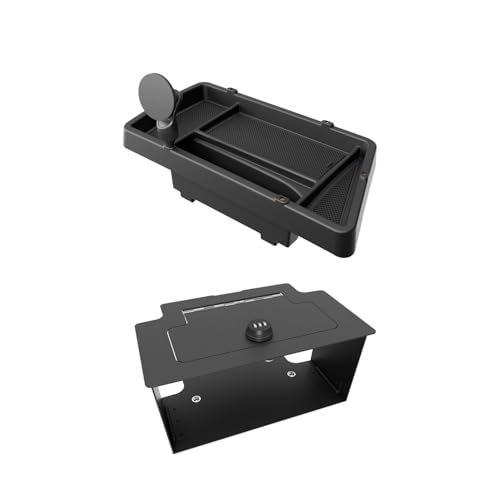 CZmenghe Dashboard Storage Organizer with Phone Mount Compatible with 22-26 Chevy Silverado GMC Sierra 1500 Center Console Safe Vault Replacement for 2022-2026 Chevy Silverado Accessories
