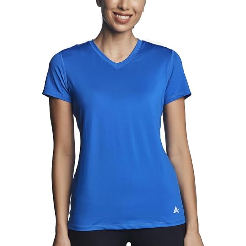 Arctic Cool Women's V-Neck Instant Cooling Moisture Wicking Performance UPF 50+ Short Sleeve Workout Shirt