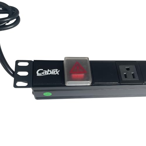Cablix RPDU-AL0415K Unidad de Distribución de Energía Rack 1U 19" con 4 Tomas NEMA 5-15R, 15A 125V, Cable de 2 m, Carcasa de Aluminio, UL Listado miniatura 2