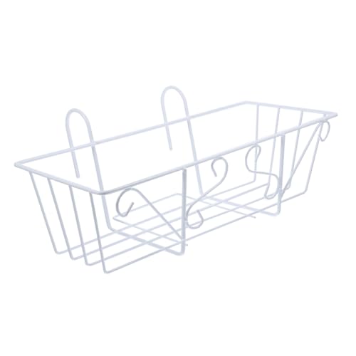 SUPVOX Supporto Sospeso per Vasi da Fiori in Portafiori da Balcone Bianco Appeso alla Stile Naturale Pratico e Decorativo per Esterni