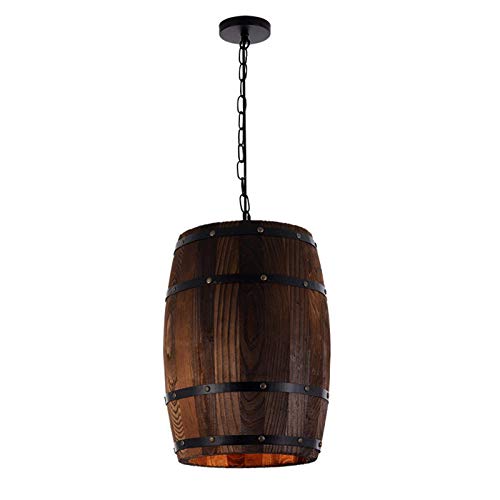 Plafonnier créatif bois style tonneau pour sublimer un salon sombre