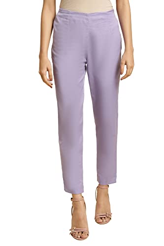 Image of W for Woman Women's Slim Fit Mid Rise Strechable Slim Pants | Trousers