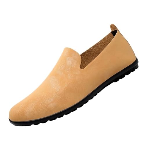 Men's Lightweight Dress Shoes Walking Leather Business Low Top Pointed Toe Non-Slip Flats Softsole Oxford Shoes