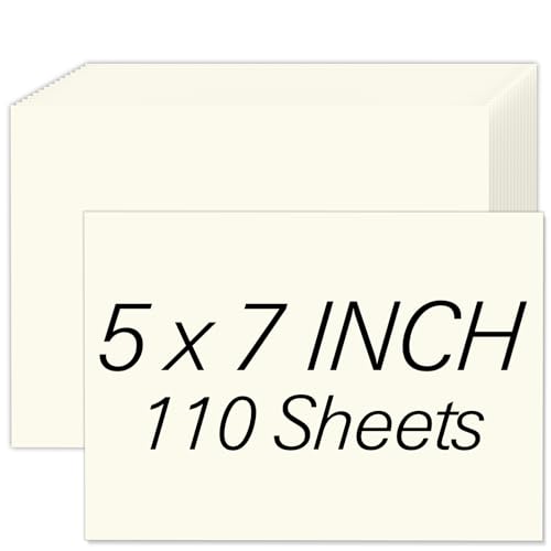 Cream Cardstock 5x7 110 Sheets 5x7 Cardstock Paper 200 GSM Premium Ivory Cardstock 5 x 7 Blank Cream Card Stock Paper for Printer DIY Cards Greeting Cards Wedding Invitation Menus