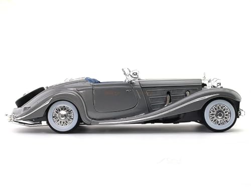Image of 1936 Mercedes-Benz 500 K 1:24 Diecast Scale Model Alloy Metal Pull Back Toy car for Kids with Openable Doors & Light, Music Toy Vehicle for Kids - Colors as Per Stock(Design-5)