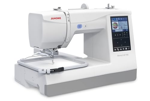 Janome Memory Craft 100E Computerized Dedicated Home Embroidery Machine for Beginners and Pros, 274 Designs and 11 Monogramming Fonts, For Shirts, Clothing, Crafts, Accessories Max 5.5' x 5.5'