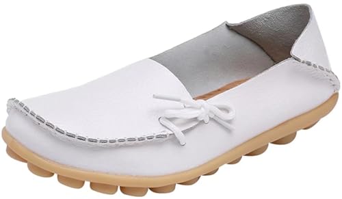 Image of Women's Leather Slipper Loafers Flat Shoes Slip-Ons