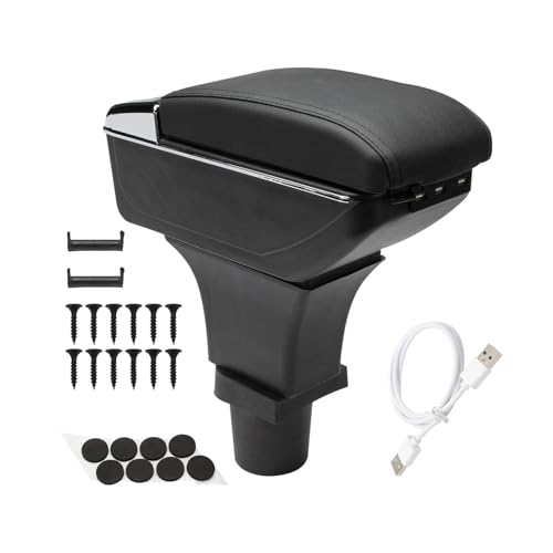 BXHSFA Caja de reposabrazos for Coche, Caja de Almacenamiento Central de reacondicionamiento Interior dedicada con 3 USB for Fiat 500 Fiat Cronos, Accesorios for Coche