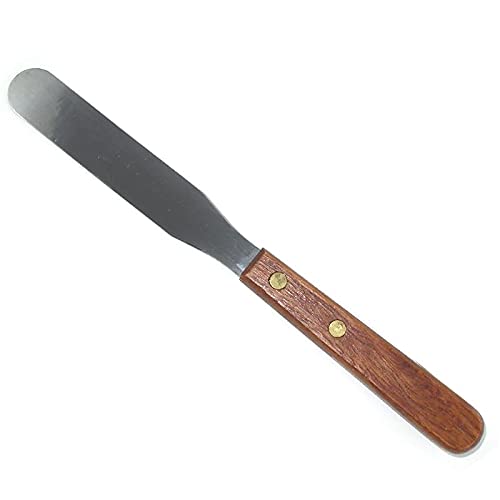 Tenghoda Stainless Steel Waxing Spatula| Wax Applicator Wood Handle Waxing Tool (Small (19cm))