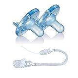 【セット品】フィリップス Avent Soothie Pacifier おしゃぶり 0-3ヶ月用（ブルー）2個パック+おしゃぶり専用 クリアホルダー付き