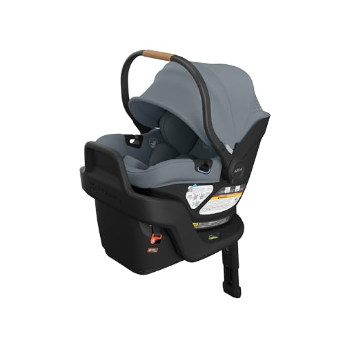 UPPAbaby Aria V2 Lightweight Infant Car Seat - Load Leg + Anti-Rebound Panel - Infant Insert + All-Weather FootCover Included - Direct Stroller Attachment Callum (Stone Blue) by UPPAbaby - Used condition - US$400.07