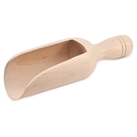 McGovern Home 1 x Extra Large Beech Wood Scoop 150ml, Length 20cm Cover