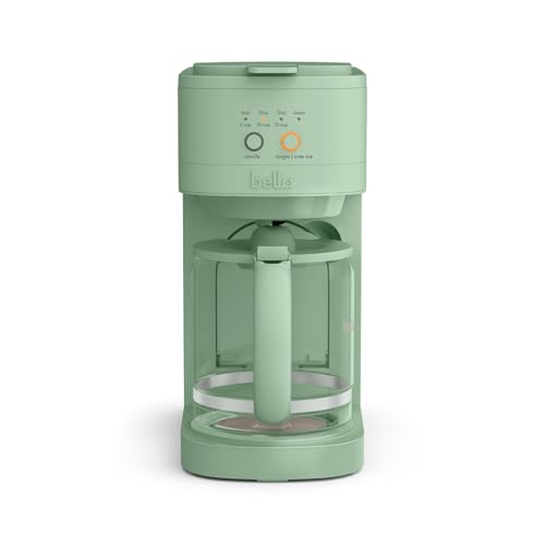 Image of BELLA VersaBrew 2-in1 Coffee Maker, K-Cup compatible, Brew 3 Sizes Carafes & Single Serve Cups, Dishwasher Safe Reusable Filter & Filter Holder, Iced Coffee Function, 60oz Tank, Seaglass