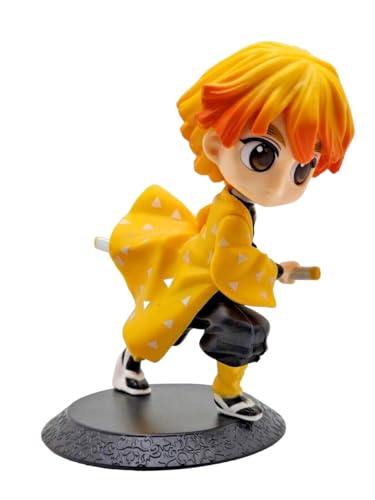 Image of Demon Slayer Kimetsu no Yaiba 6 inch in Action Figure| Lightweight Attractive Durable Toy Figures for Home Decors Office Desk and Study Table - Zenitsu AGATSUMA