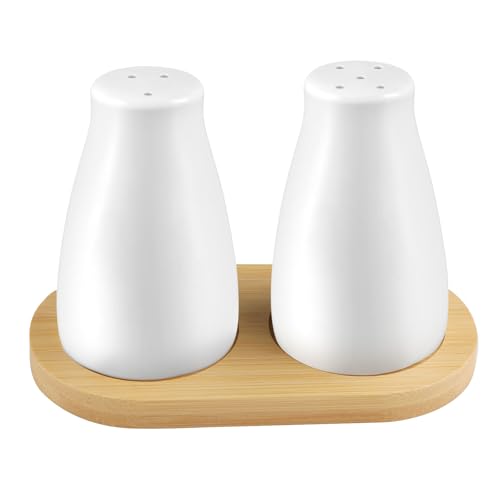 ComPDCVD 2 piezas Juego de Salero y Pimentero con Soporte y Etiqueta Engomada Salero y Pimentero Conjunto Regalos para novias y novios y como regalo de inauguración de la casa(Porcelana Blanca) ComPDCVD 2 piezas Juego de Salero y Pimentero con Soporte y Etiqueta Engomada Salero y Pimentero Conjunto Regalos para novias y novios y como regalo de inauguración de la casa(Porcelana Blanca)