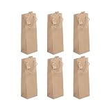 Eurowrap 28800-4Cpack - Un lot de 6 Sacs Cadeaux Kraft - Format Bouteille - 12,7x9x35,5cm ...
