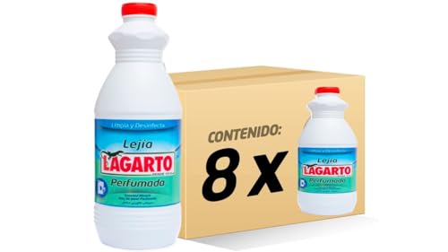 Lagarto Lejía - Paquete De 8 X 1500 Ml, Perfumada, 12000 Mililitro, 8 Unidades