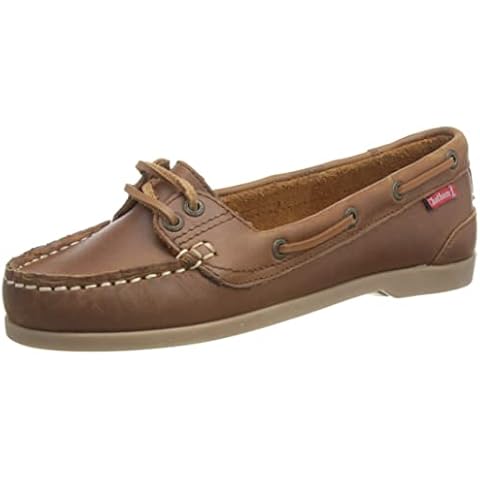 Chatham Women's Harper Boat Shoe, Dark Tan, 6 UK Cover