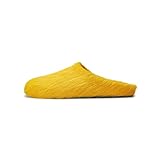 CAGLGLZ Real Fur Slides Mules for Women Round Toe Slip on Sandals Fuzzy Luxury Platform Clogs Slippers Comfortable Fashion Cute Shoes(Yellow,9.5)