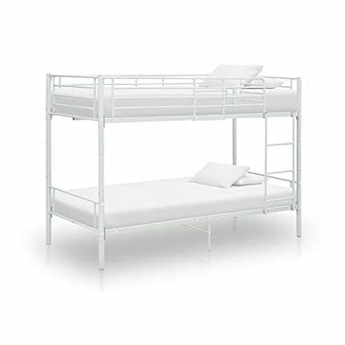 FAMIROSA Etagenbett Weiß Metall 90×200 cm