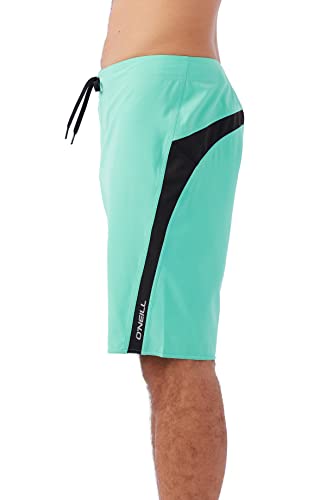 O'NEILL Men's 21 Inch S-Seam Boardshorts - Water Resistant Swim Trunks for Men with Quick Dry Stretch Fabric and Pockets,Aqua 2,292