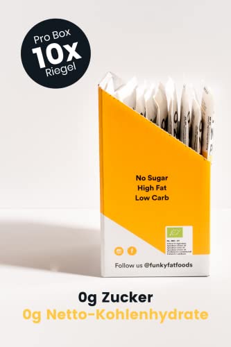 Funky Fat Foods Zuckerfreie, Vegane, Weiße Bio-Schokolade mit Bourbon Vanille 10 Riegel – Bild 6