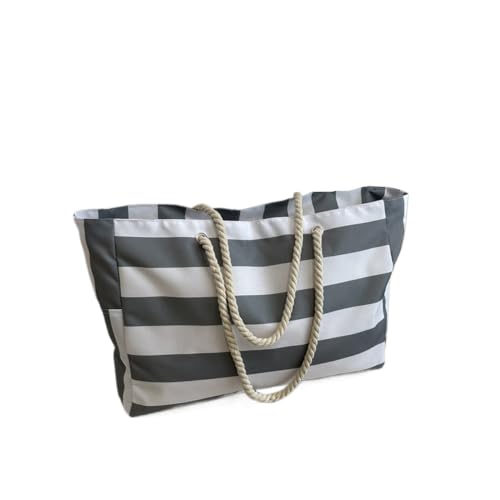 Sac de plage rayé en toile imperméable résistante au sable - 4