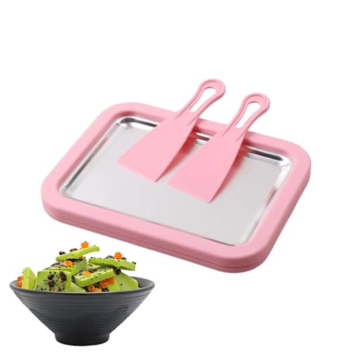 Instant Ice Cream Maker - Portable Stainless Steel, Homemade Ice Cream Maker Yogurt Plate, Rolled Pan For Kitchen Party Gatherings Sorbet Diy Dessert Family Kids Adults Picnic Camping