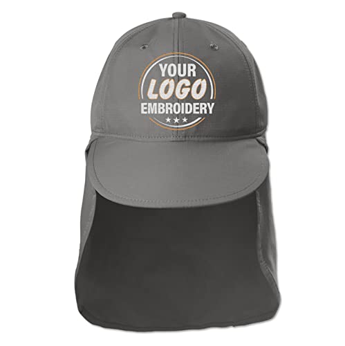 Custom Embroidered Sun Hat Neck&Ear Flap Adjustable Upf 30+ Uv Protection Hiking Safari Fishing Hats For Women And Men Sterling Grey #TOP13