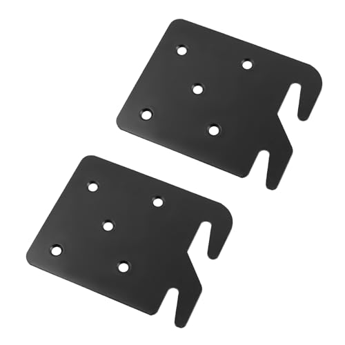 Chinflly Heavy Duty Bed Rail Brackets for Bed Frame, Black-2 Pcs