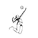 Produktbild Wandaufkleber Wandaufkleber Autoaufkleber Vinyl Sport Freizeitspiel Volleyball Spielerin Mädchen Strand Silhouette 11X17.3Cm 4 Stück
