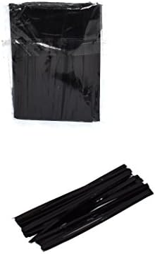 Yamoge 100pcs 4" Metallic Twist Ties (Black)