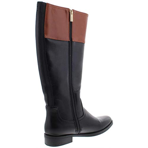 Tommy Hilfiger Womens Imina Leather Closed Toe Knee High, Black Multi, Size #TOP1