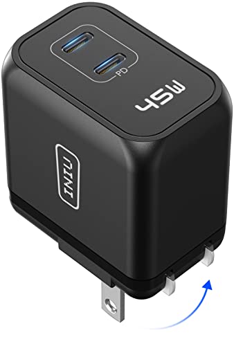 45W Usb C Super Fast Charger, Iniu I622 Pd Pps Foldable Dual Usb C Wall Charger Supports Super Fast Charging 2.0 For Samsung S23 Ultra/S23/S22/S21/S20/Note, Macbook Air, Steam Deck, Iphone 14, Ipad #TOP22