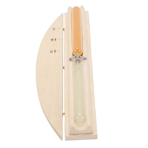 Pssopp Horloge de Sable Rotative en Bois, Minuterie de Sable de Sauna de 15 Minutes, Horloge de Rotative en Bois, Verre de pour Salle de Bain, Sauna, Salle de Spa Nan