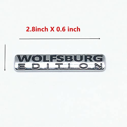 Image of 2Pc Wolfsburg Edition Emblem Car Trunk Rear Badge Fender Decal Sticker Fit for Universal Cars (Black Chrome)