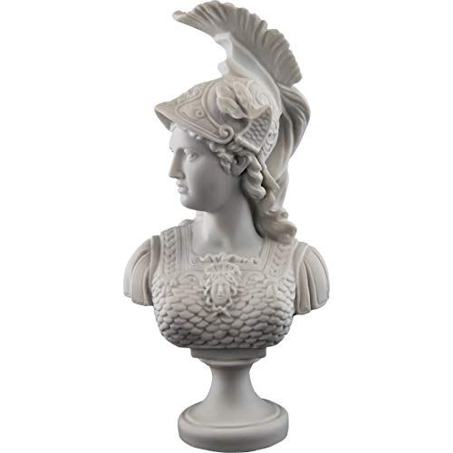 Top Collection Greek Goddess Athena Bust Statue - Daughter Of Zeus Roman Sculpture In White Marble Finish- Goddess Of War, Wisdom, And Justice- 13.5-Inch Figurine #TOP1