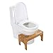 Tabouret de toilettes en bois, Marche Pied Physiologique WC en Bois Repose-Pied Médical WC Accroupisseur Hauteur réglable de 18-24 cm Antidérapant pour Enfant Femme Enceinte