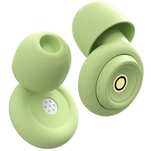 Avoxins Ear Plugs for Sleeping Earplugs for Concerts Noise Cancelling Reusable Soft Silicone Noise Reduction Earbuds for Travel, Focus, Work 33-45dB Hearing Protection with 9 Ear Tips & Case (Green)